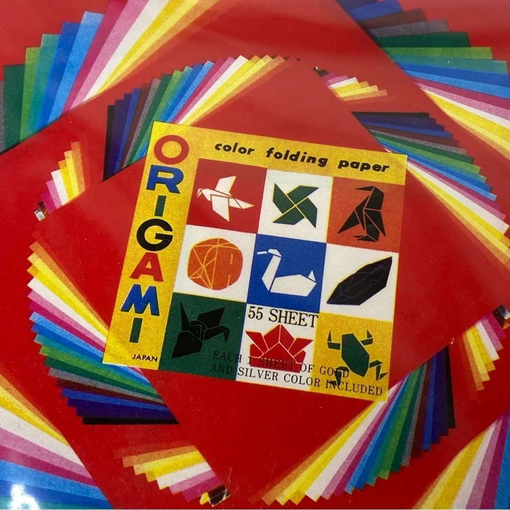 Vintage Otagiri Origami Paper 55 Sheets w Instructions Made in Japan Craft Kit